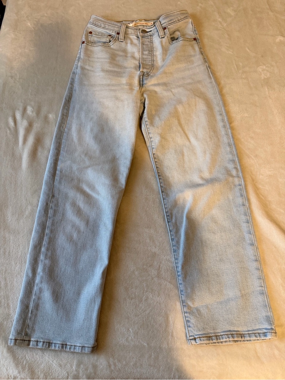 High-Rise Light Blue Straight Leg Women’s Jeans